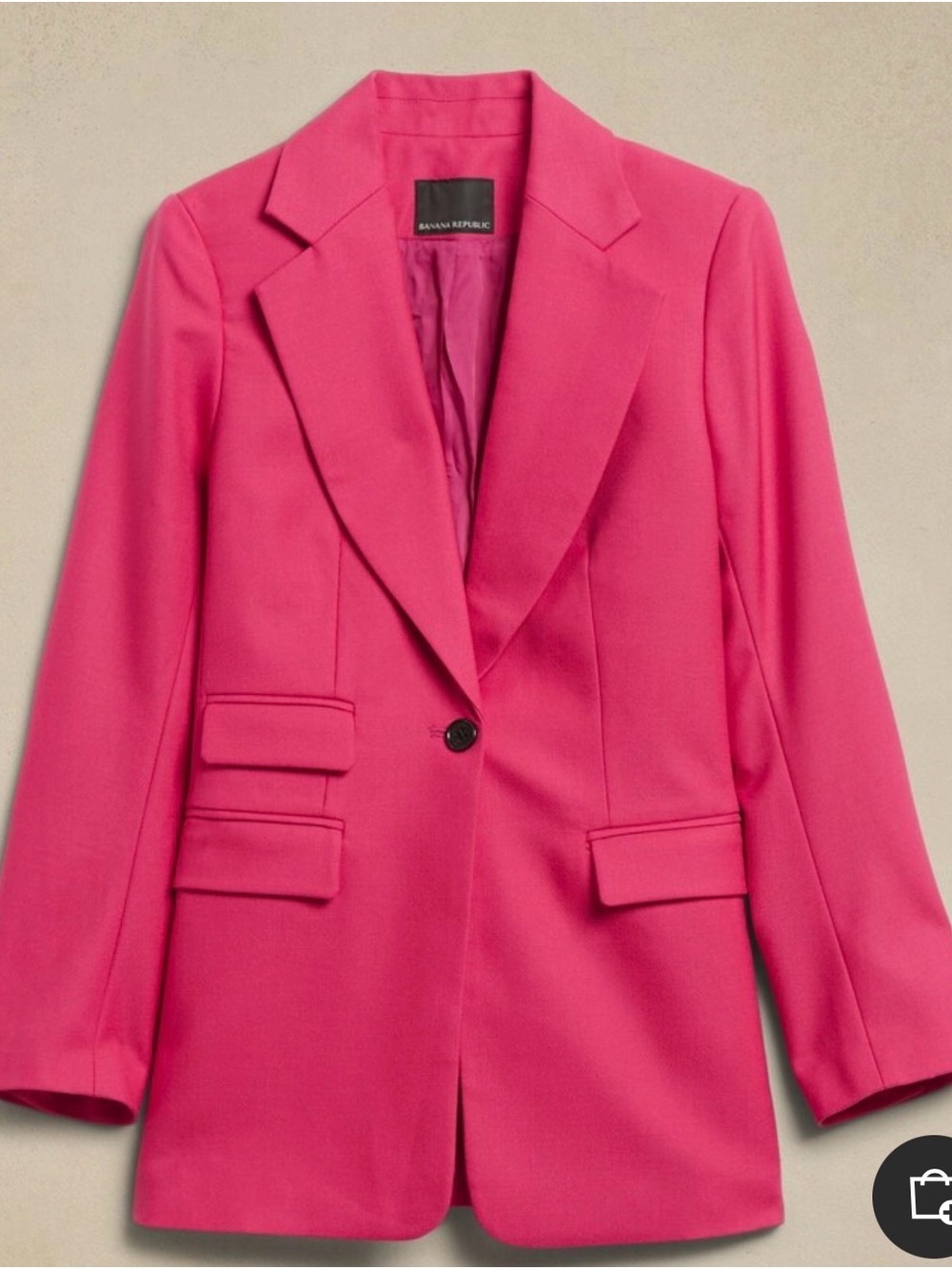 Banana Republic Bright Pink Single-Button Wool Blazer